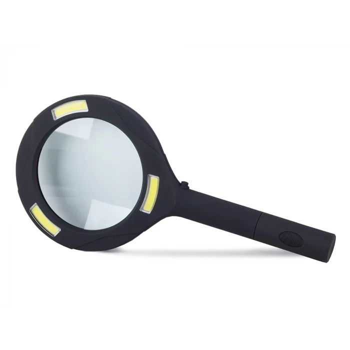 BUĞZ 3 Ledli Işıklı El Büyüteci 250 Lümen Beyaz Işık Büyüteç 3x Zoom Tamirci Büyüteç Wt374