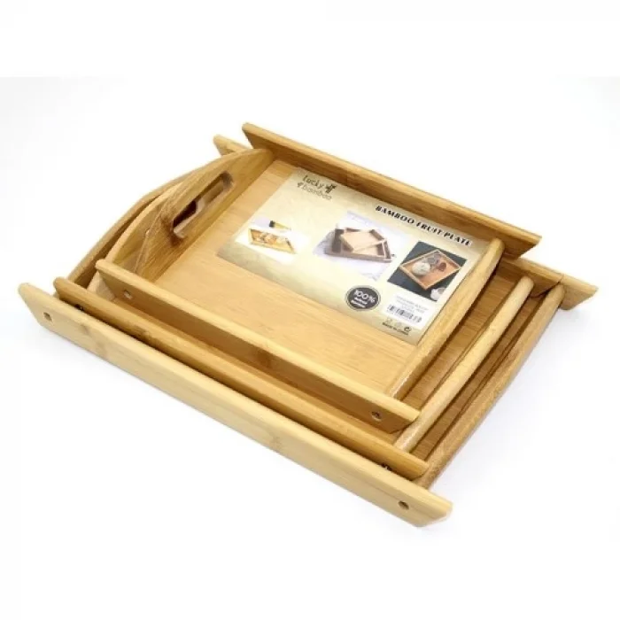  3lü Bambu Tepsi Model 2