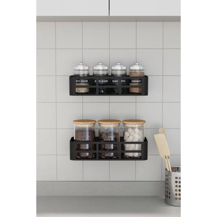  3 lü Banyo Düzenleyici Organizer Şampuanlık Havlupan Askısı Havluluk Siyah Banyo Duş Mutfak Rafı