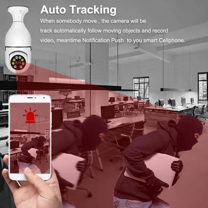  3 Lü Kamera Seti Wifi 360 Derece Panoramik Ampul Kamera Güvenlik Kamerası Gece Görüşlü Sesli