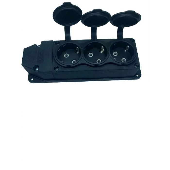 BUĞZ 3 Lü Kauçuk Grup Priz Monofaze 1X16A 220 V