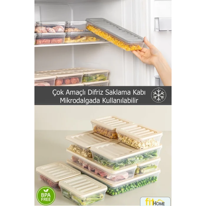  3lü Set Buzluk Buzdolabı Difriz Organizeri Mikrodalgaya Uygun Hava Almaz Saklama Kabı