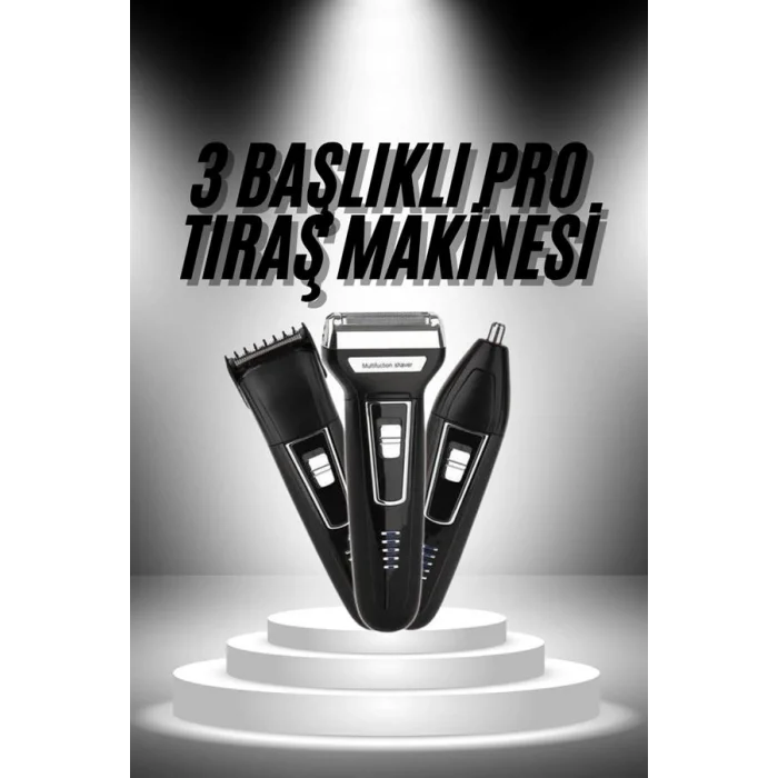 BUĞZ 3lü Set Saç Sakal Kesme Traş Makinesi Burun Kılı Alma Tıraş Makinesi - Lisinya
