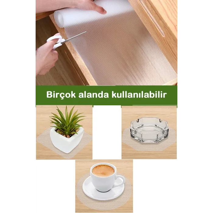  3 Metre Pvc Şeffaf Kaplama Kaydırmaz Dolap Içi Kaymaz Kaydırmaz Eva Raf Örtüsü