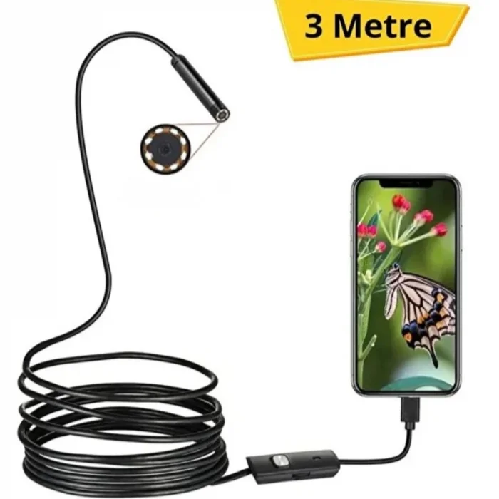 BUĞZ 3 Metre Yılan Kamera - Android Destekli - LED Işıklı - IP67 Su Geçirmez
