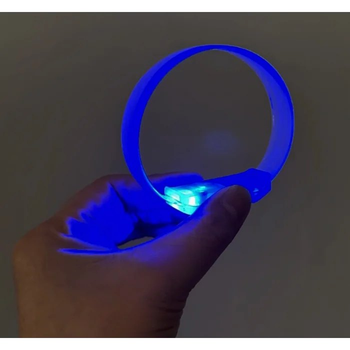BUĞZ 3 Modlu Pilli LED Işıklı Esnek Parti Bilekliği Mavi