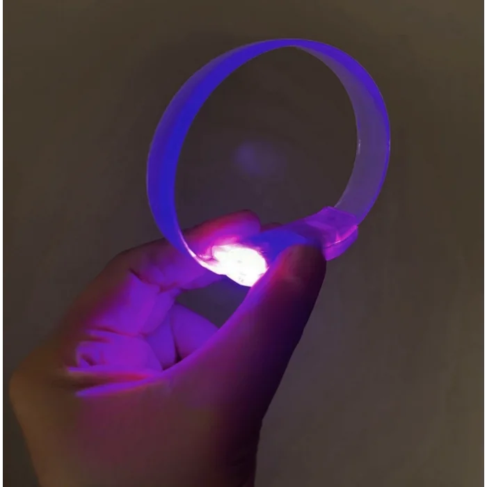 BUĞZ 3 Modlu Pilli Led Işıklı Esnek Parti Bilekliği Mor