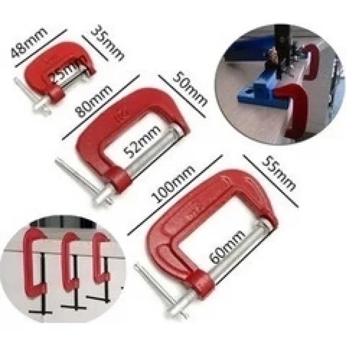  3 Parça C Tipi Mengene Seti İşkence Aleti Hobi İşkence