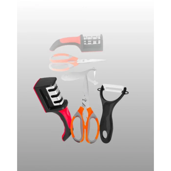 BUĞZ 3 Parçalı Çok Fonksiyonlu Mutfak Makas Seti – Paslanmaz Çelik, Ergonomik Tasarım