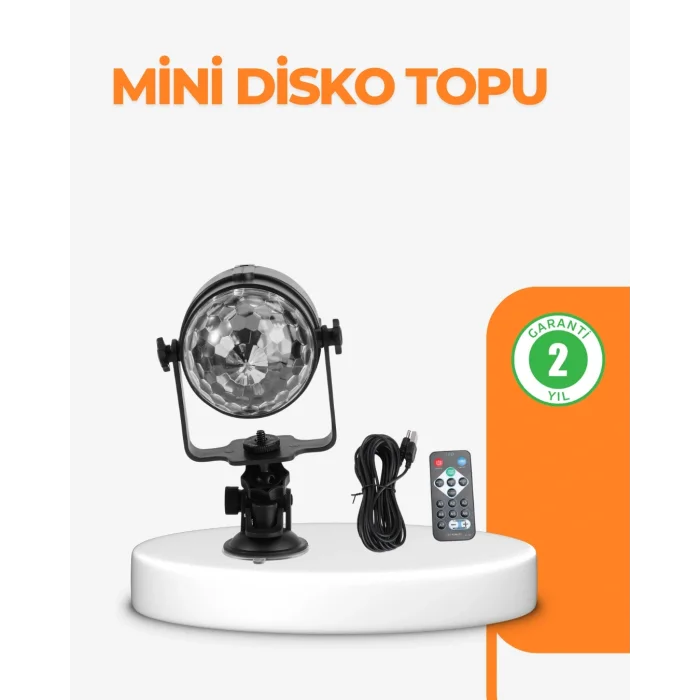 BUĞZ 3 Renk 7 Mod Döner Disko Topu Işık