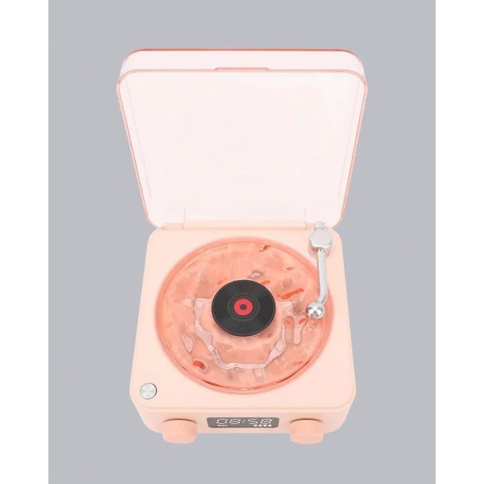 BUĞZ 3-ü-1 Gece Işığı Bluetooth Hoparlör ve Dijital Saat Vintage Plak Çalar Tasarımlı - Lisinya