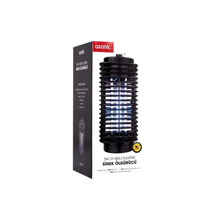 BUĞZ 3 Watt siyah UV ışıklı makine formunda tehlikeli olmayan sinek öldürücü cihaz - Süpermarket