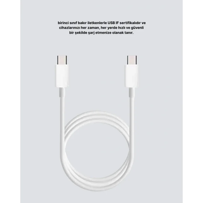 BUĞZ 30W Hızlı Şarj Destekli 5.0A Type-C Kablo Veri Aktarım Özellikli - Lisinya