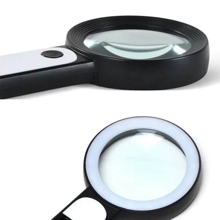 BUĞZ 30x 12ışıklı Büyüteç Taşınabilir Çıft Katmanlı Optik Cam Okuma Büyüteç 229018