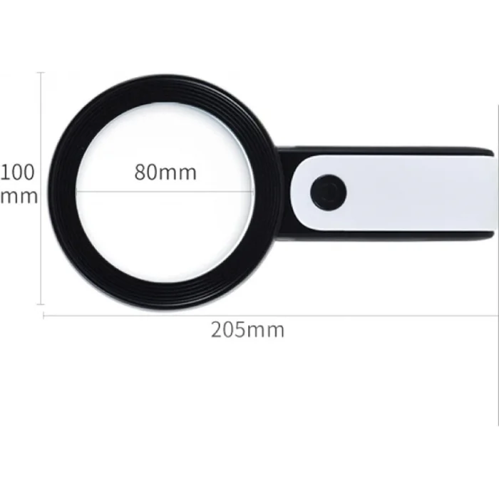 BUĞZ 30x 12ışıklı Büyüteç Taşınabilir Çıft Katmanlı Optik Cam Okuma Büyüteç 229018 - BUĞZ