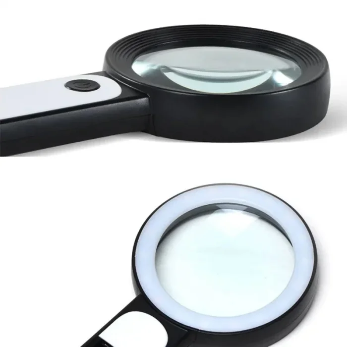 BUĞZ 30x 12ışıklı Büyüteç Taşınabilir Çıft Katmanlı Optik Cam Okuma Büyüteç 229018 - BUĞZ