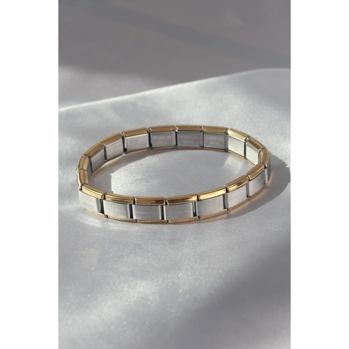 BUĞZ 316L Çelik Çift Renk Yazılı Nomination Bileklik