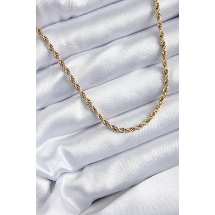 BUĞZ 316L Çelik Gold Renk 60 cm Burgu Model Kadın Kolye
