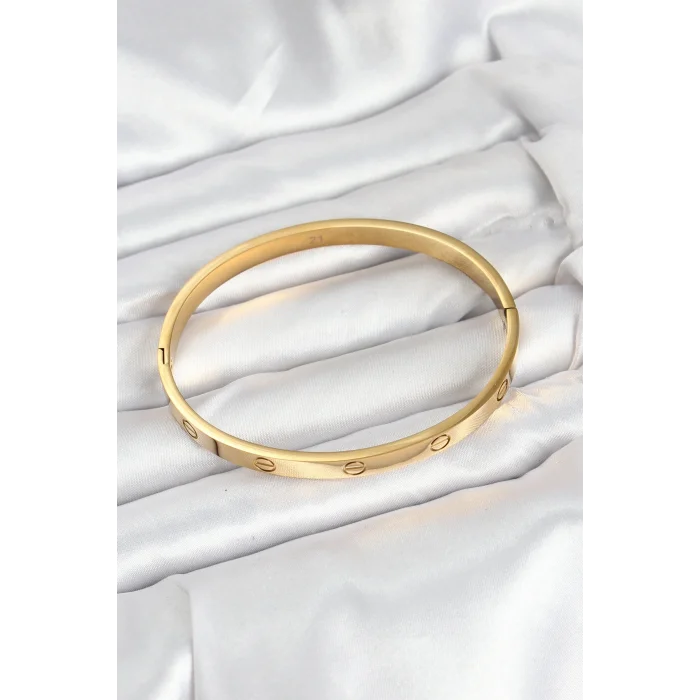 BUĞZ 316L Çelik Gold Renk 65 mm Kadın Kelepçe Bileklik