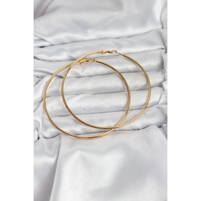 BUĞZ 316L Çelik Gold Renk 75 mm Halka Küpe
