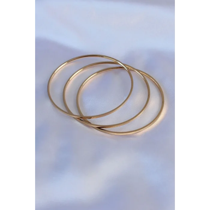 BUĞZ 316L Çelik Gold Renk Ajda Model Kadın 65 mm Bilezik