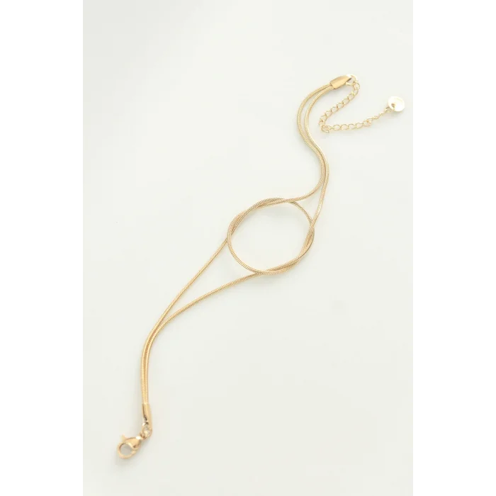 BUĞZ 316L Çelik Gold Renk Düğüm Model Bileklik