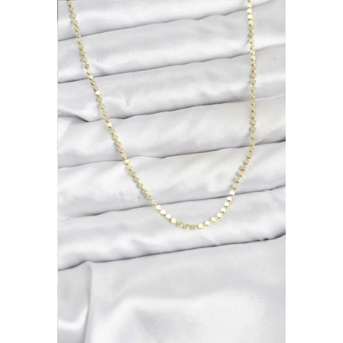 BUĞZ 316L Çelik Gold Renk İnce Ezme Zincir Kadın Kolye