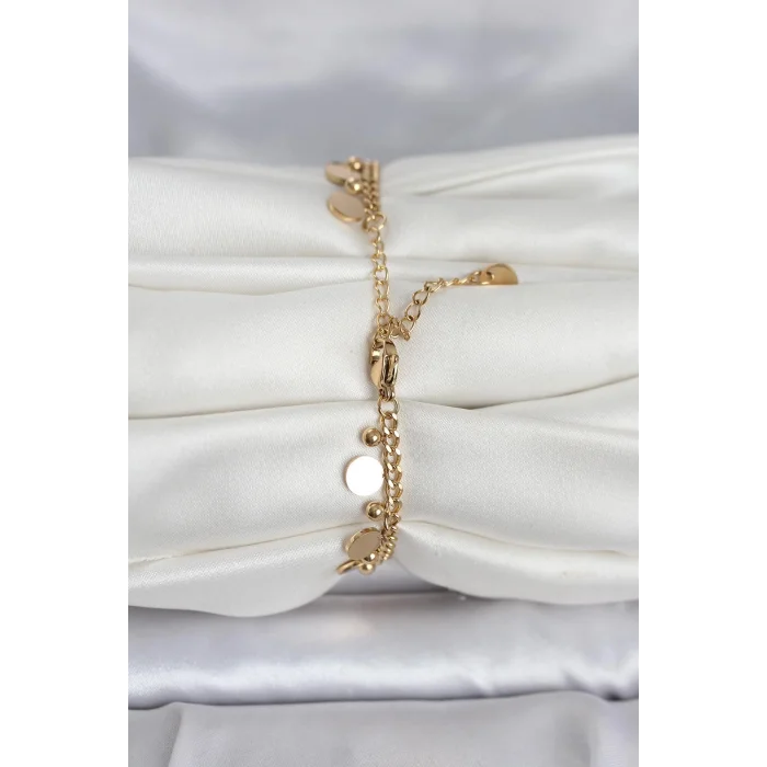 BUĞZ 316L Çelik Gold Renk Pullu Model Kadın Bileklik - BUĞZ