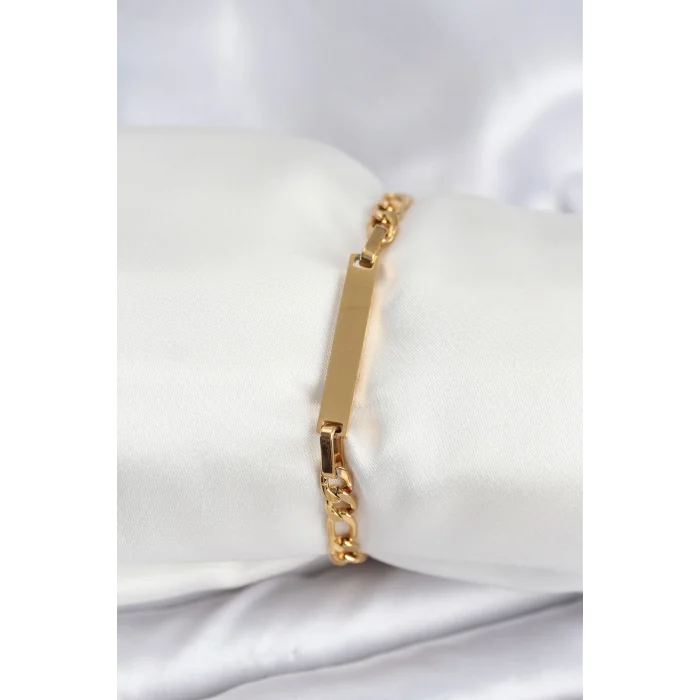 BUĞZ 316L Çelik Gold Renk Yazı Yazmaya Uygun Kadın Bileklik