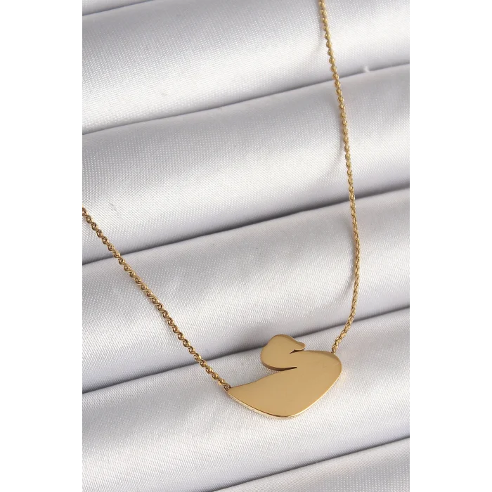 BUĞZ 316L Çelik Gold Renk Zincir Kuğu Model Kadın Kolye