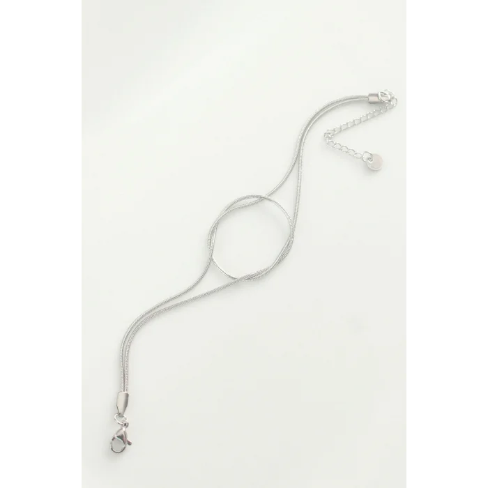 BUĞZ 316L Çelik Gümüş Renk Düğüm Model Bileklik - Lisinya