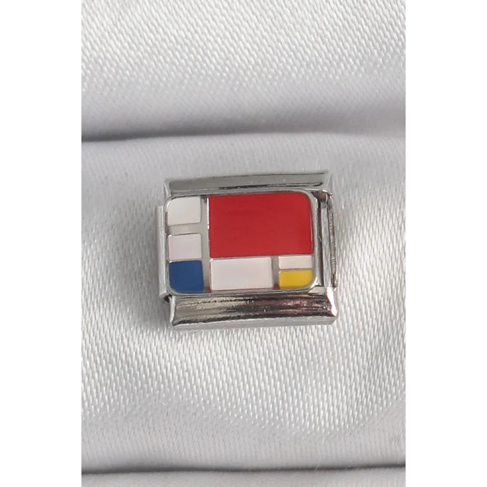 BUĞZ 316L Çelik Gümüş Renk Karışık Renk Portre Model Nomination Charm