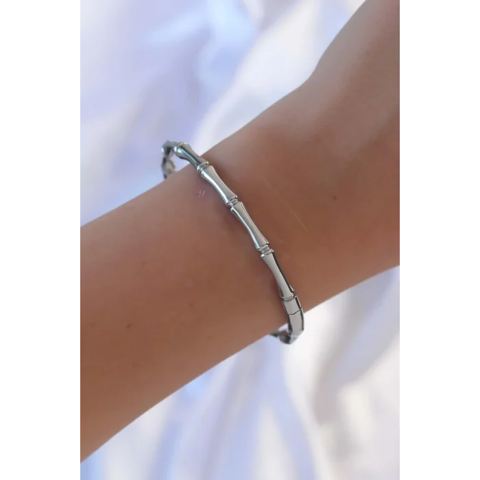 BUĞZ 316L Çelik Gümüş Renk Kemik Model Bileklik
