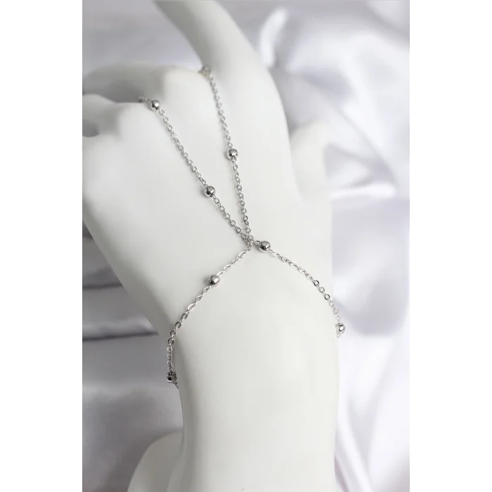 BUĞZ 316L Çelik Gümüş Renk Topçuk Zincir Model Kadın Şahmeran