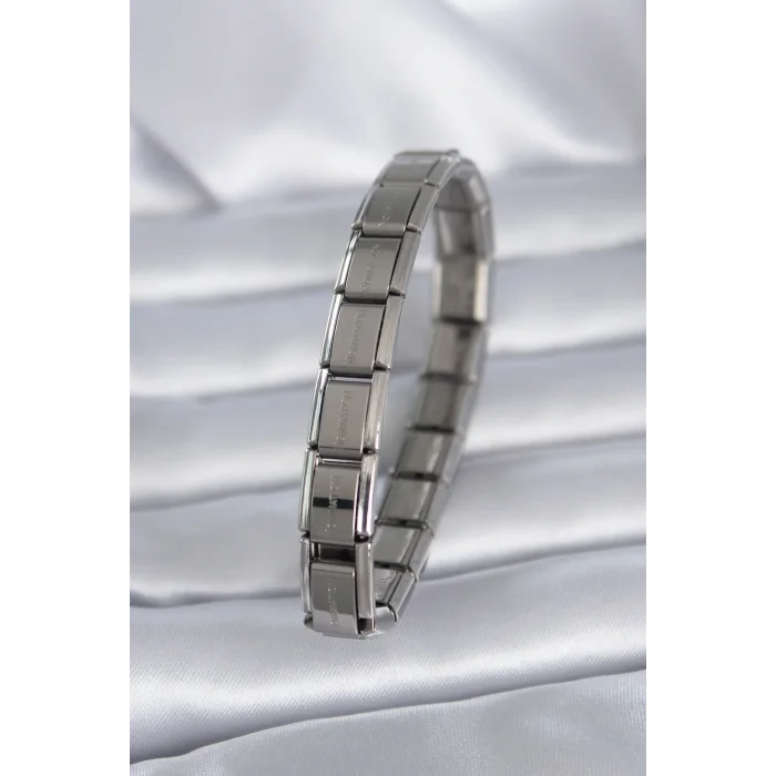 BUĞZ 316L Çelik Gümüş Renk Yazılı Nomination Model Kadın Bileklik