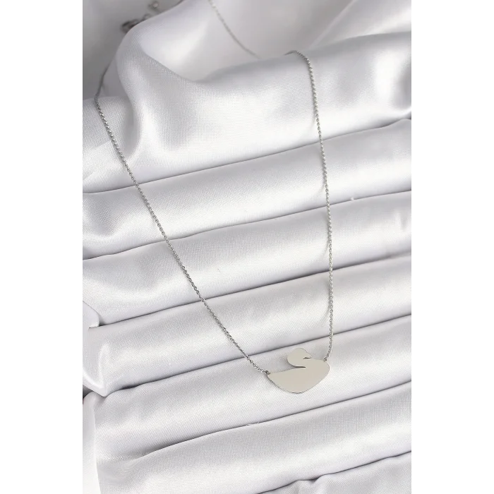 BUĞZ 316L Çelik Gümüş Renk Zincir Kuğu Model Kadın Kolye