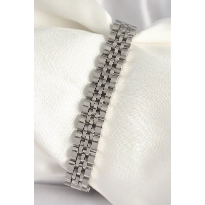 BUĞZ 316L Çelik Gümüş Renk Zincir Model Erkek Bileklik