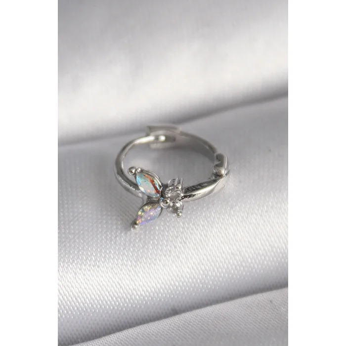 BUĞZ 316L Çelik Gümüş Renk Zirkon Taşlı Kelebek Model Tragus Piercing