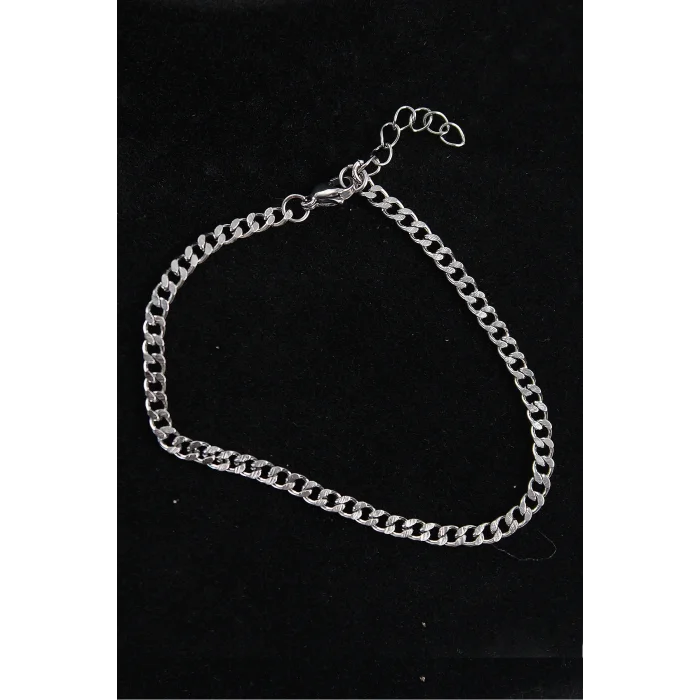 BUĞZ 316L Çelik İnce Klasik Model Gümüş Renk Erkek Bileklik