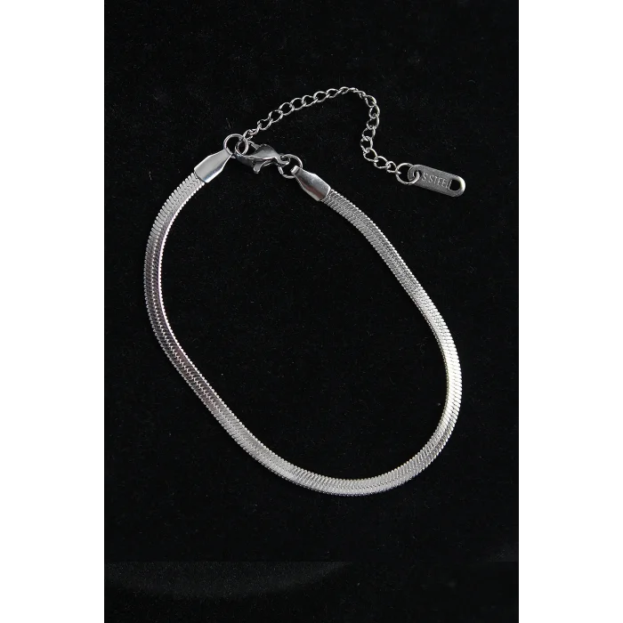 BUĞZ 316L Çelik İtalyan Model Gümüş Renk Erkek Bileklik