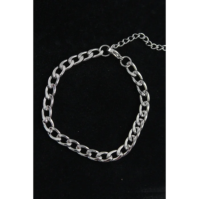 BUĞZ 316L Çelik Kalın Klasik Model Gümüş Renk Erkek Bileklik