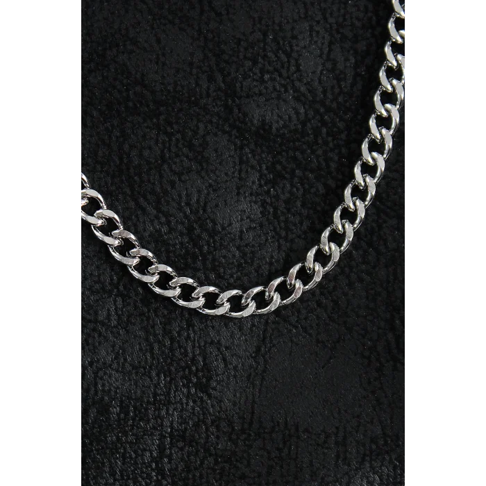 BUĞZ 316L Çelik Klasik Zincir Model Gümüş Renk Erkek Kolye - Lisinya