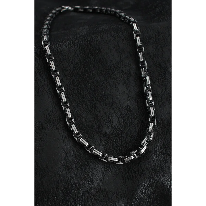 BUĞZ 316L Çelik Kral Zincir Model Gümüş Renk Erkek Kolye