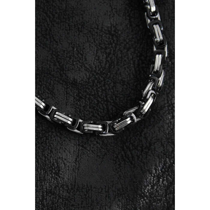 BUĞZ 316L Çelik Kral Zincir Model Gümüş Renk Erkek Kolye - Lisinya