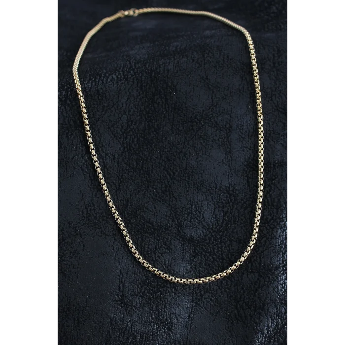 BUĞZ 316L Çelik Örme Zincir Model Gold Renk Erkek Kolye
