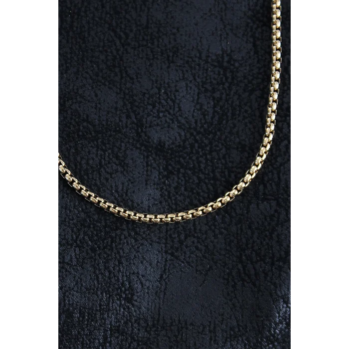 BUĞZ 316L Çelik Örme Zincir Model Gold Renk Erkek Kolye - Lisinya