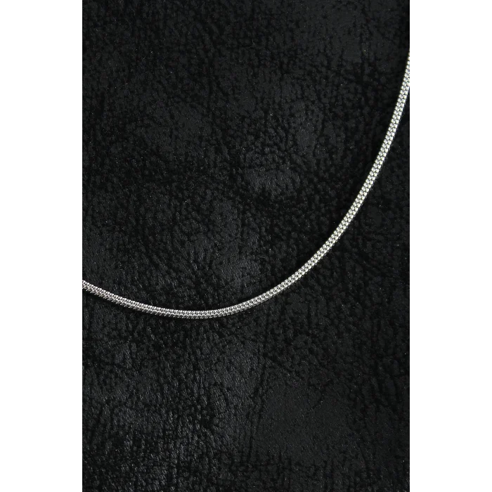 BUĞZ 316L Çelik Örme Zincir Model Gümüş Renk Erkek Kolye