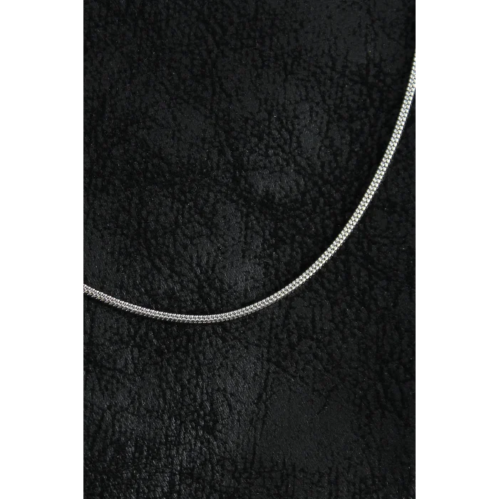 BUĞZ 316L Çelik Örme Zincir Model Gümüş Renk Erkek Kolye - BUĞZ