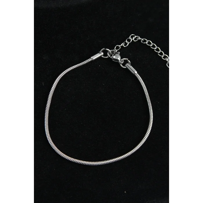 BUĞZ 316L Çelik Oval İtalyan Model Gümüş Renk Erkek Bileklik