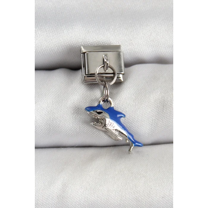 BUĞZ 316L Çelik Sallantılı Köpekbalığı Model Gümüş Renk Nomination Charm